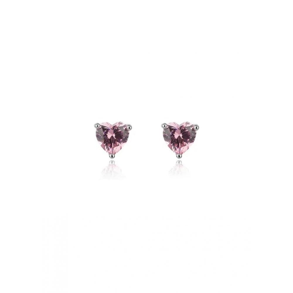Georgini Sweetheart Pink Zirconia Silver Stud Earrings