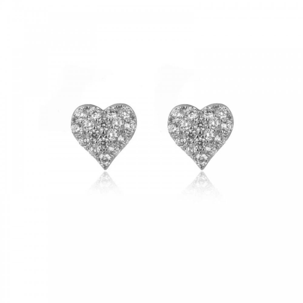 Georgini Sweetheart Sparkly Heart Stud Earrings