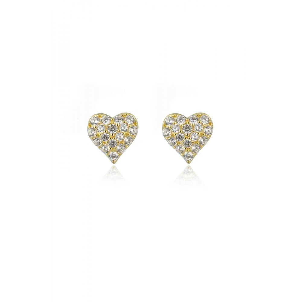 Georgini Sweetheart Sparkly Heart Stud Earrings