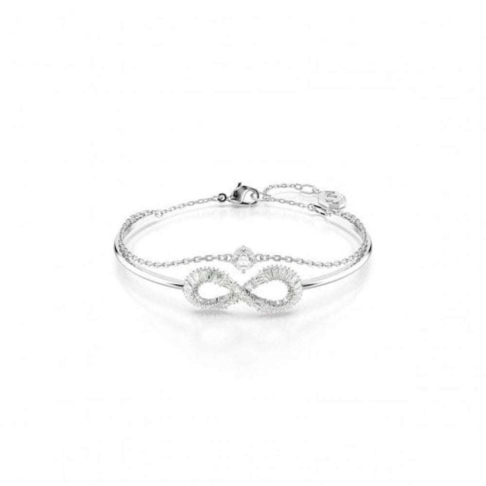 Hyperbola White Rhodium Plated Infinity Bangle
