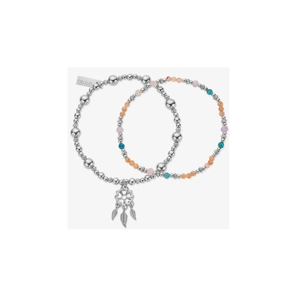 Island Energy Dusky Dreams Set of Two Silver Bracelets