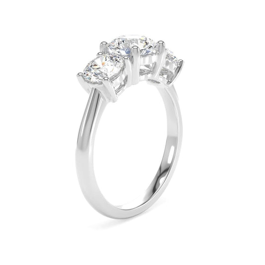 Lab Gown Diamond 3 Stone Plat Ring