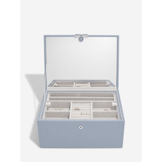 Luxury Classic Dusky Blue Jewellery Box