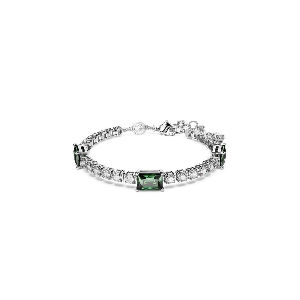 Matrix Mixed Cuts Green and White Tennis Bracelet