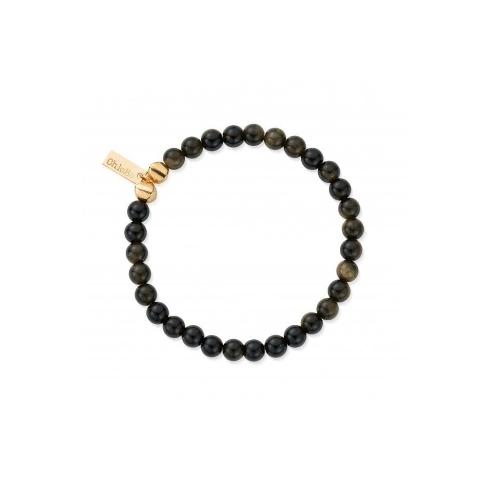 Men's Gold Golden Obsidian Bracelet