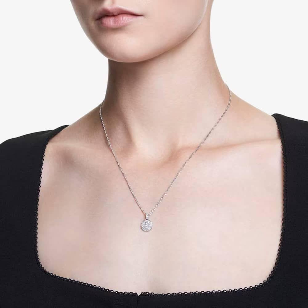 Meteora Rhodium Plated Pendant Necklace