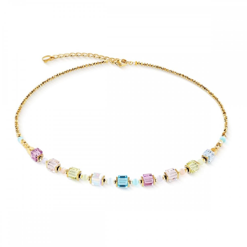 Necklace Cube Aura Pastel Gold