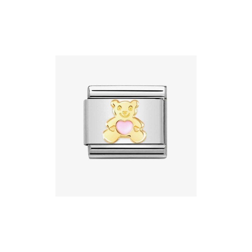 Nomination Classic Enamel and 18k Gold Pink Bear