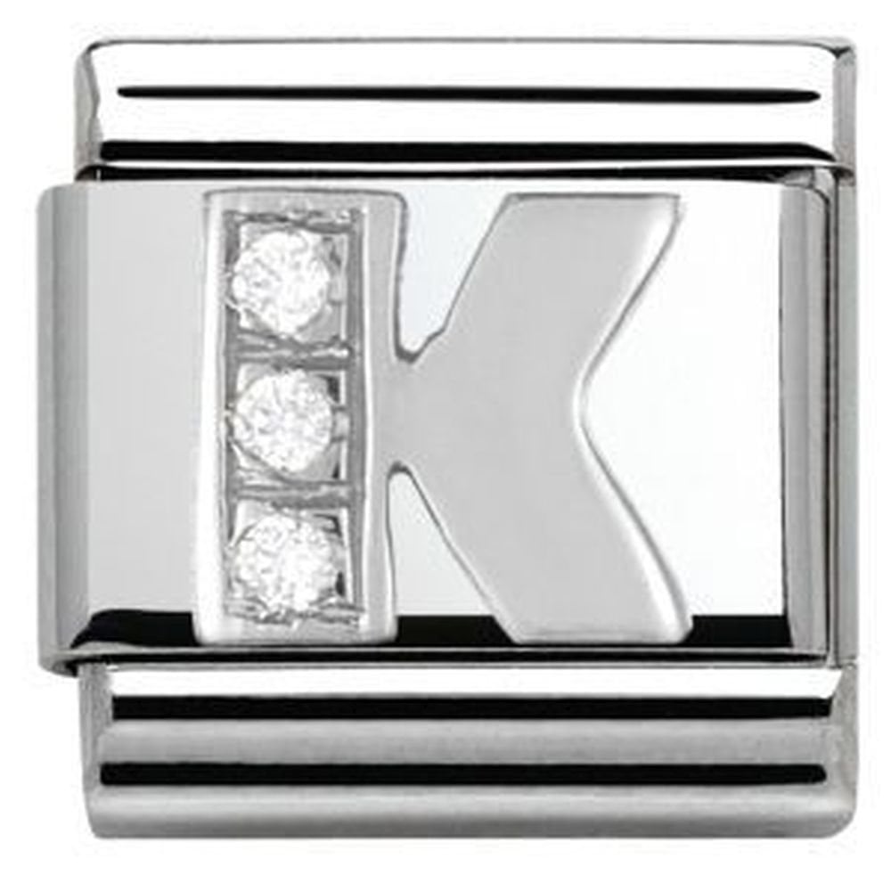 Nomination Composable Silver Shine CZ Letter K Charm