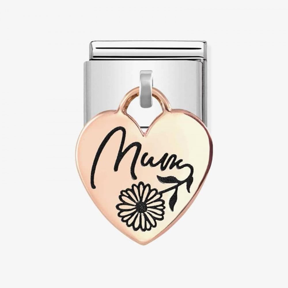 Nomination Rose Gold Plated Heart MUM Dangle Charm