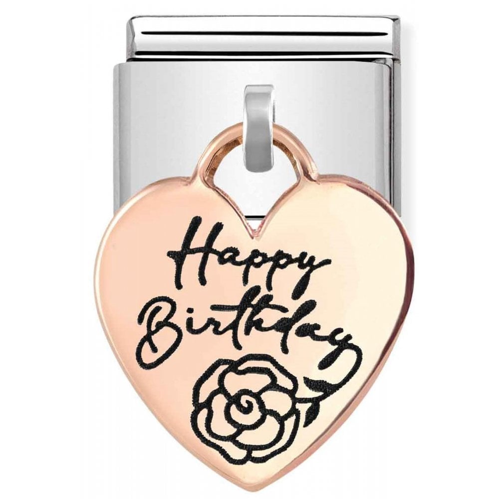 Nomination Rose Heart Happy birthday Dangle Charm