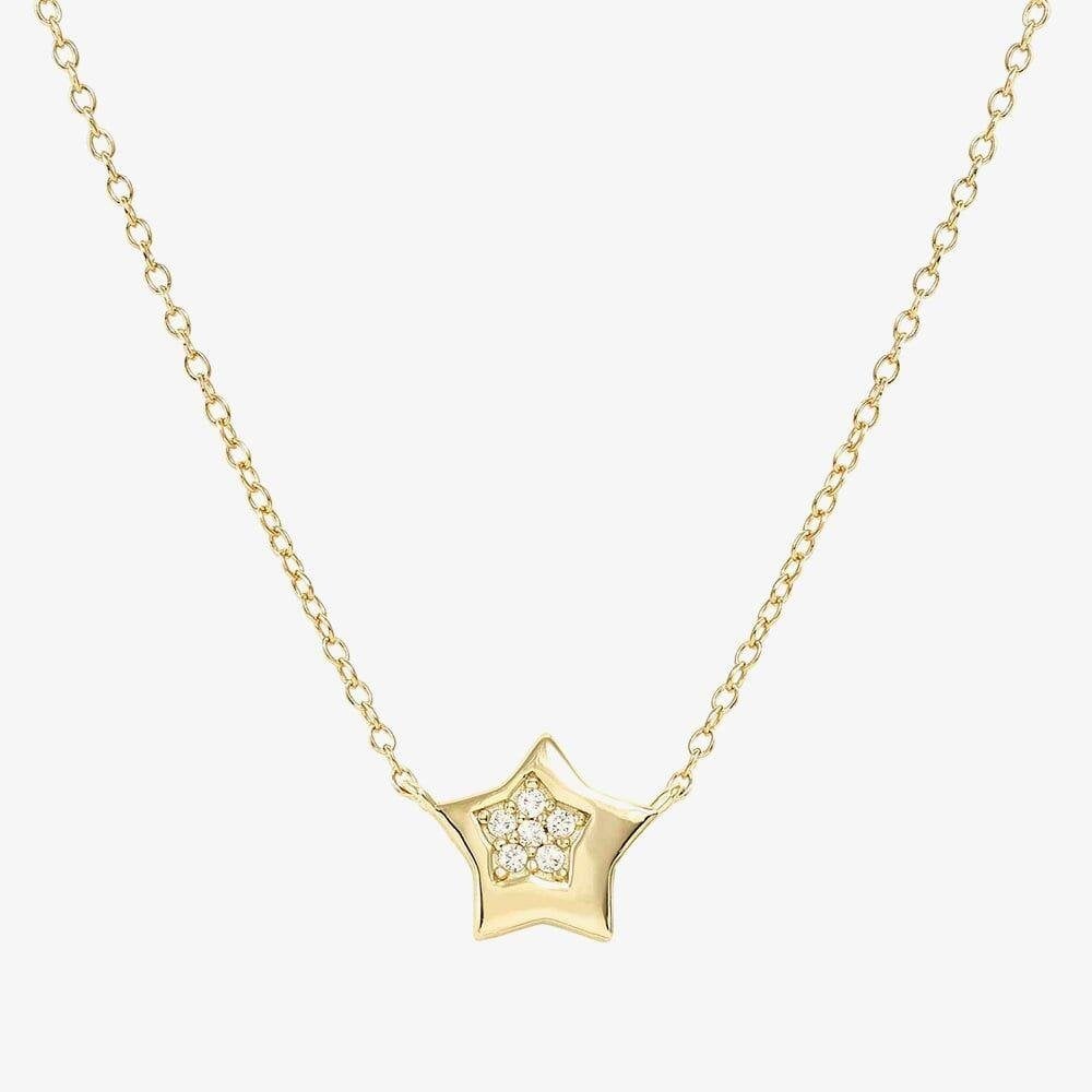 Petit Sparkle Gold Star Necklace
