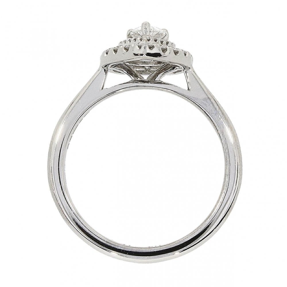 Platinum Diamond Pear Shaped 0.71ct Cluster Ring