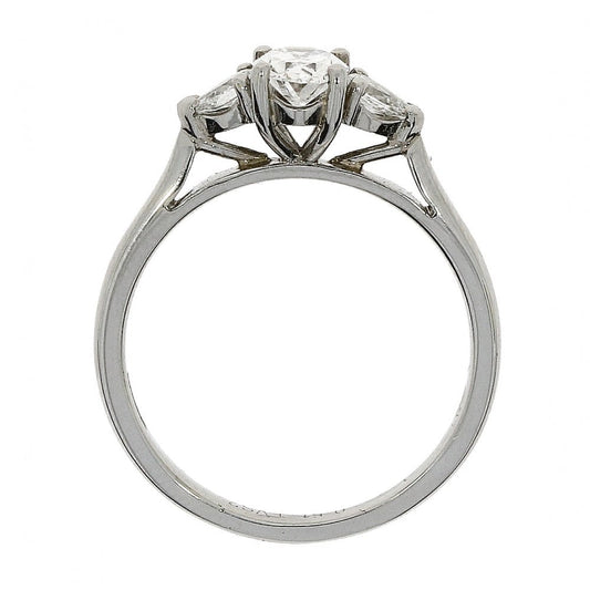 Platinum Oval & Pear Cut 0.66ct Diamond Ring