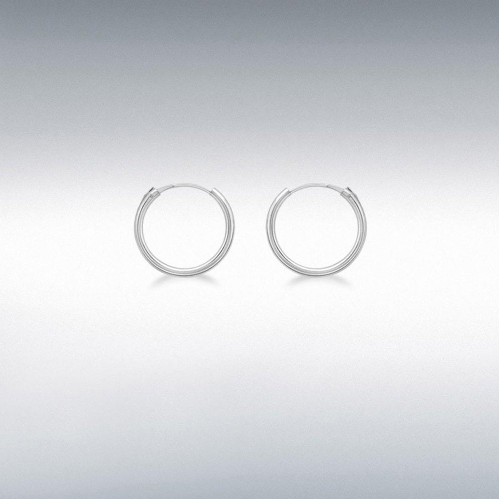 Silver 10mm Endless Sleeper Hoop Earrings