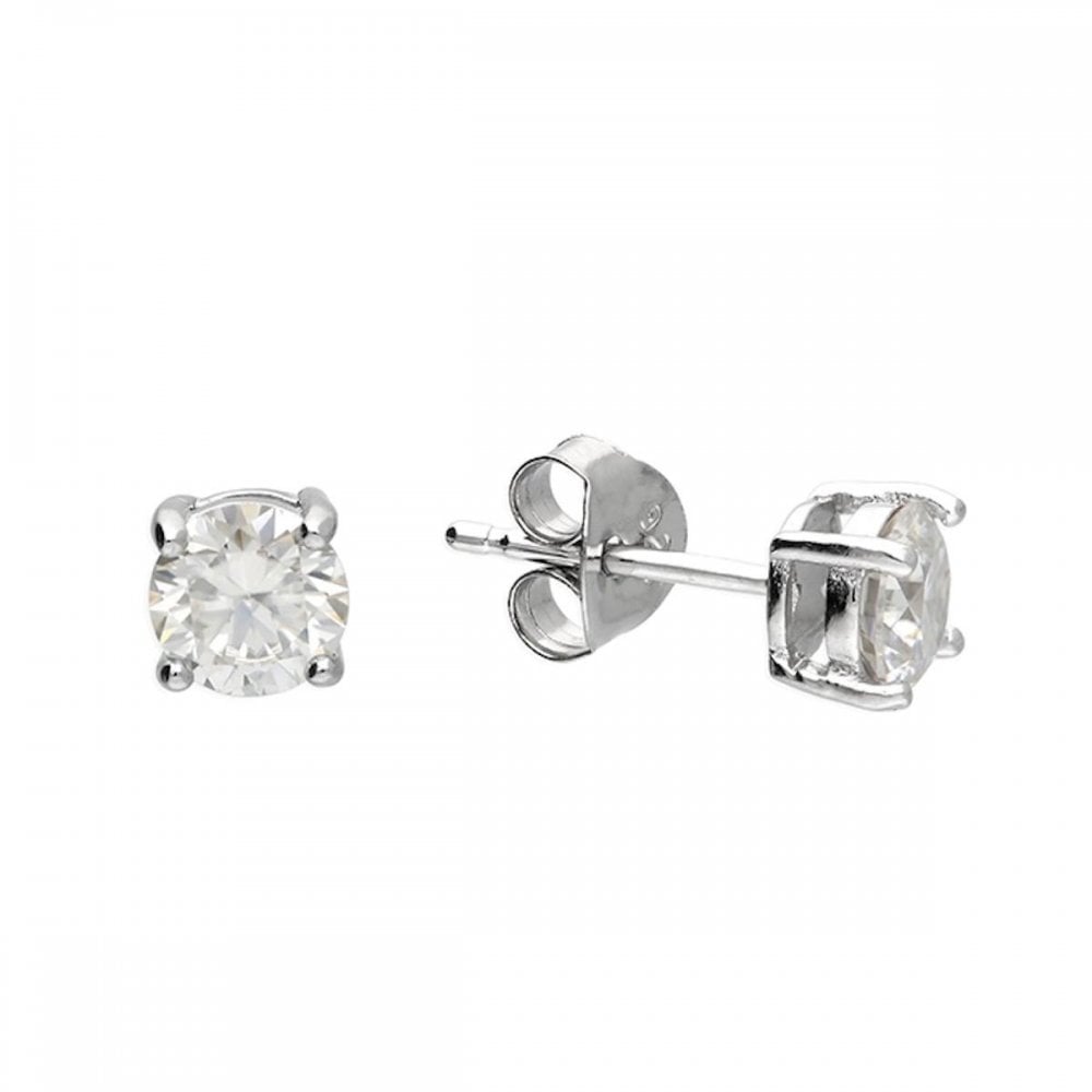 Silver 925 Classic 0.50ct Moissanite Stud Earrings