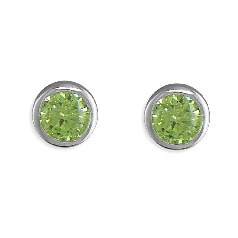 Silver August Birthstone Stud Earrings