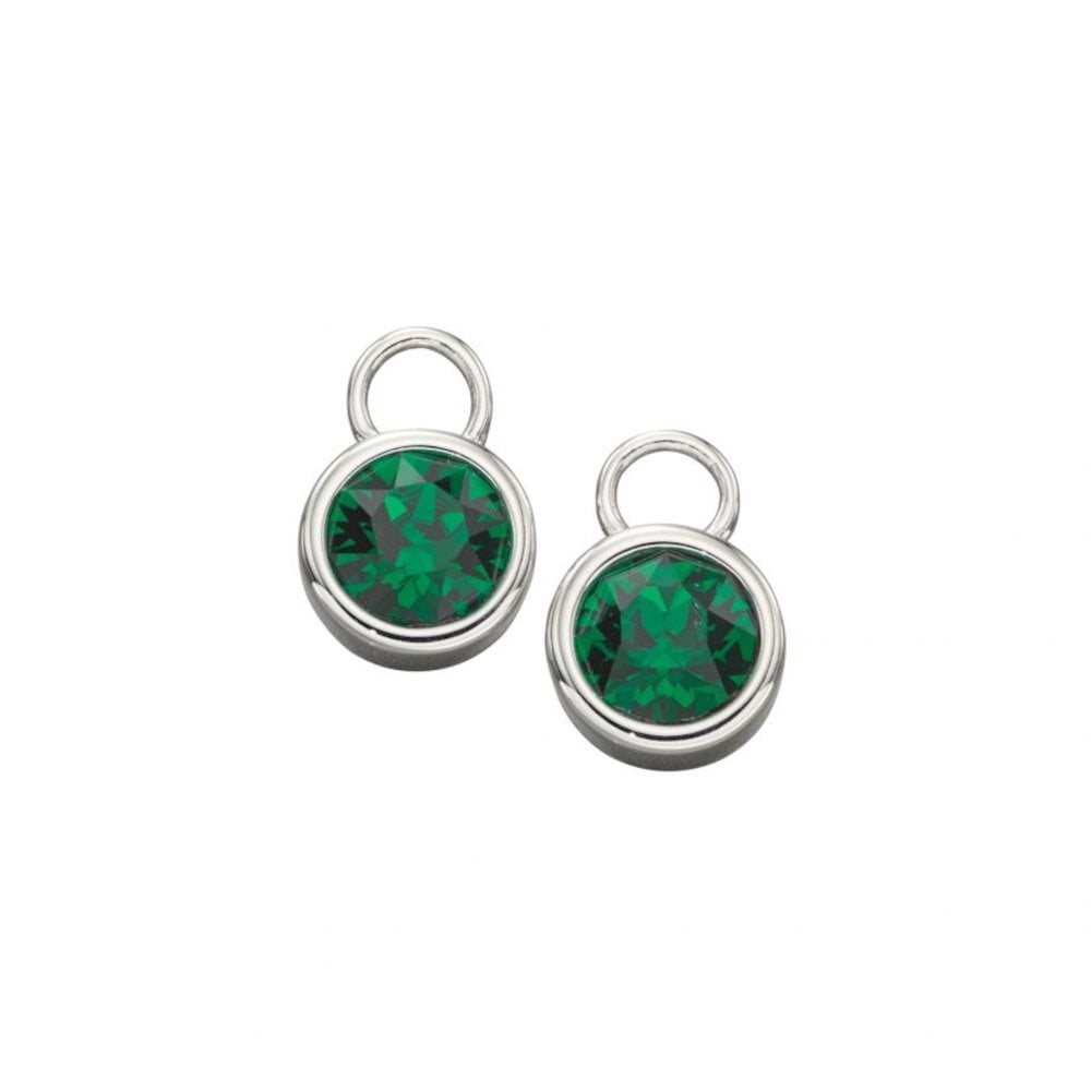 Silver Birthstone Ear Charms - May