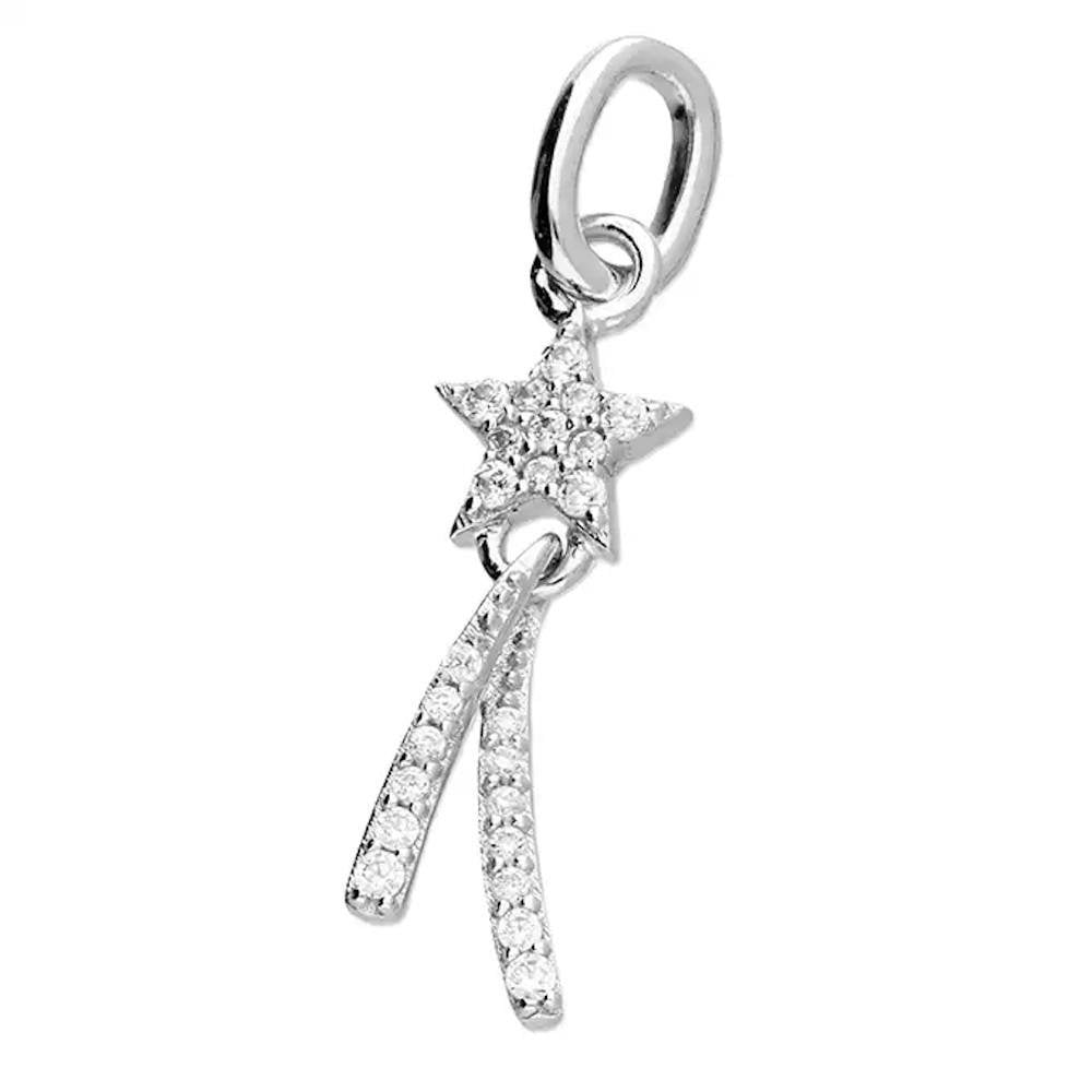 Silver CZ Shooting Star Pendant & Chain