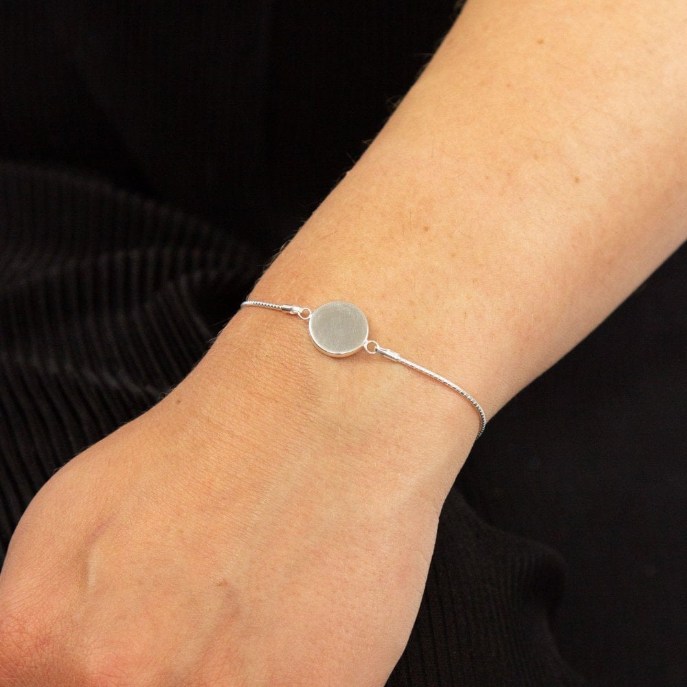 Silver Engravable Disc Bracelet
