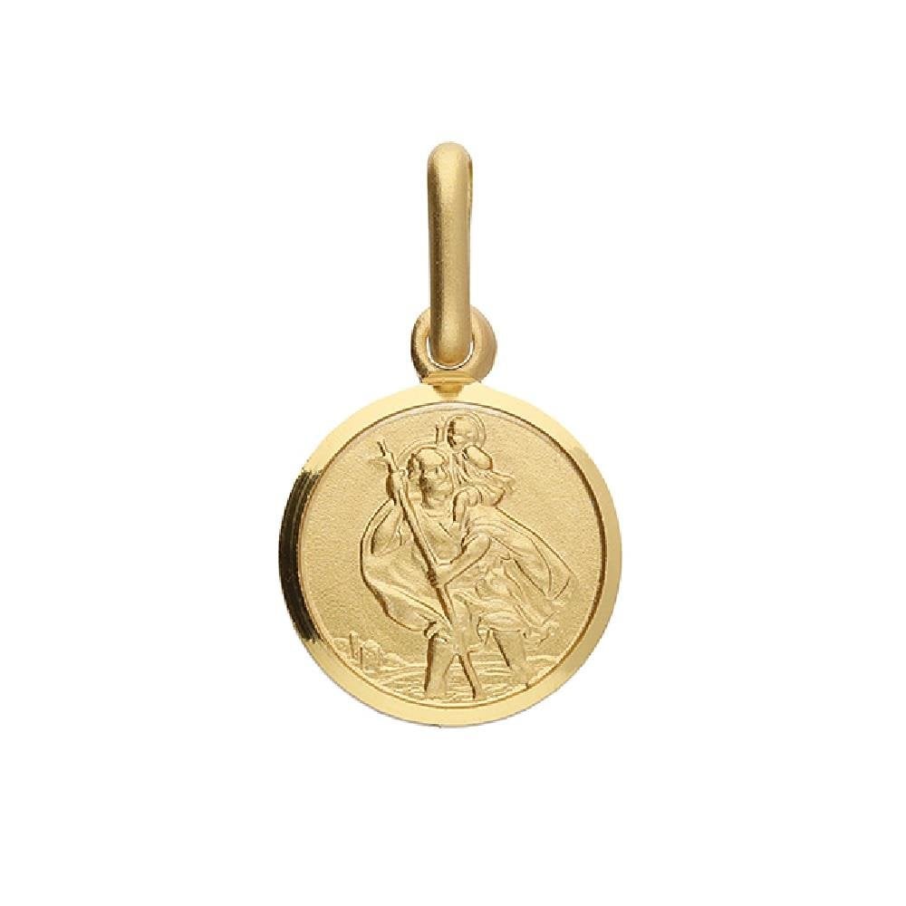 Silver Gold Plated 10mm St Christopher Round Pendant