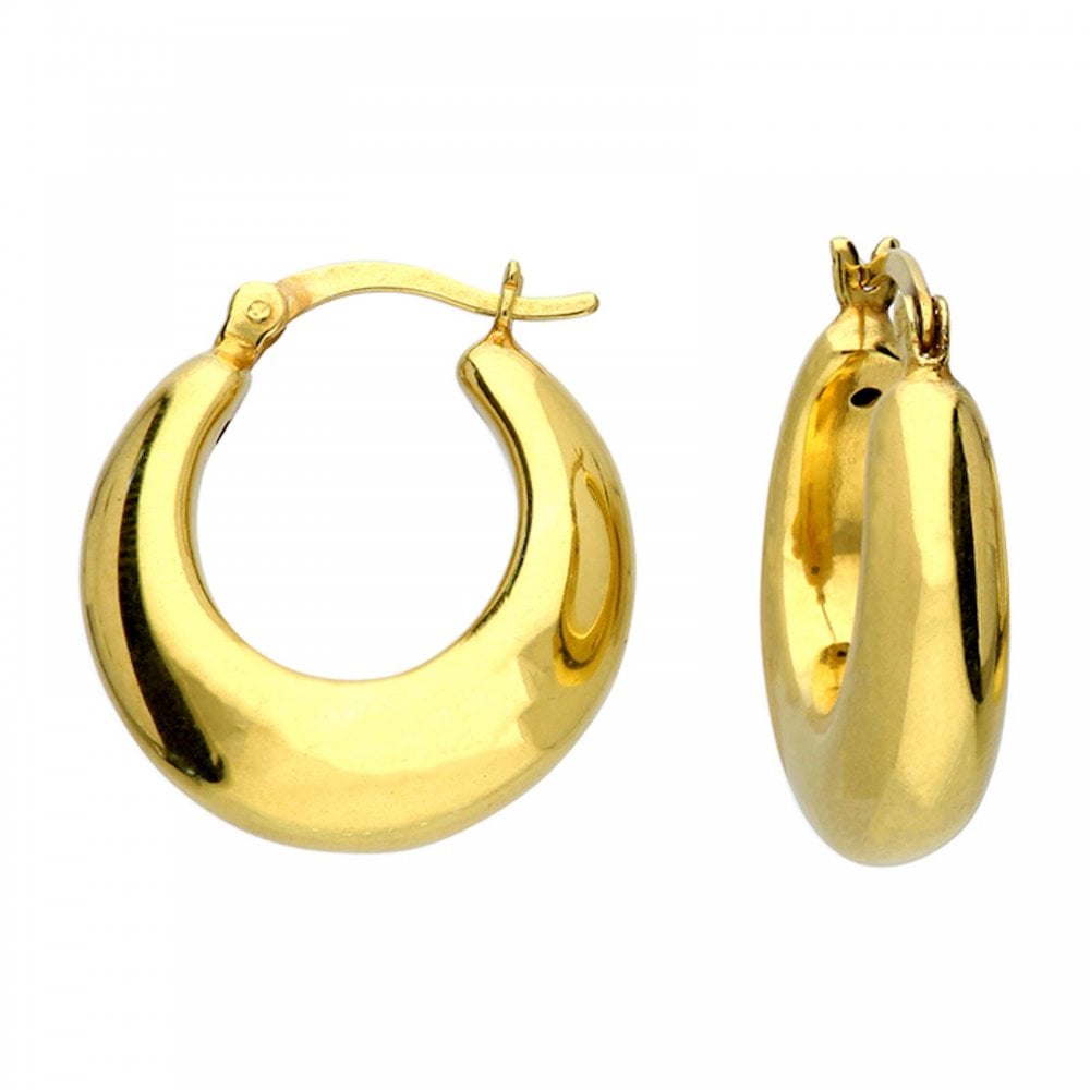Silver Gold Plated Large Curl Stud Earrings