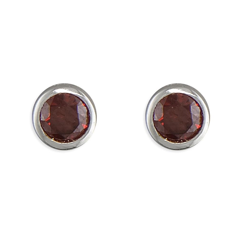 Silver July Birthstone Stud Earrings