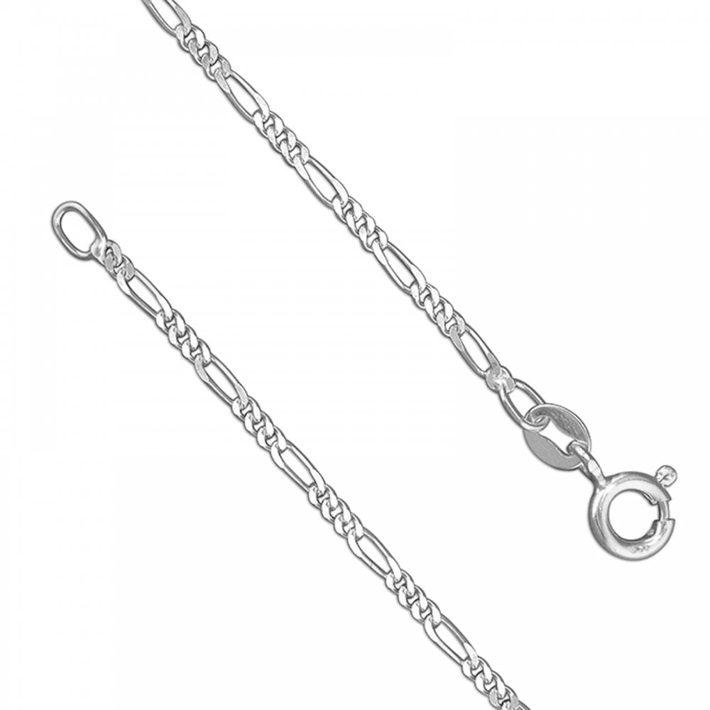 Silver Light Figaro Chain 20inch - 51cm
