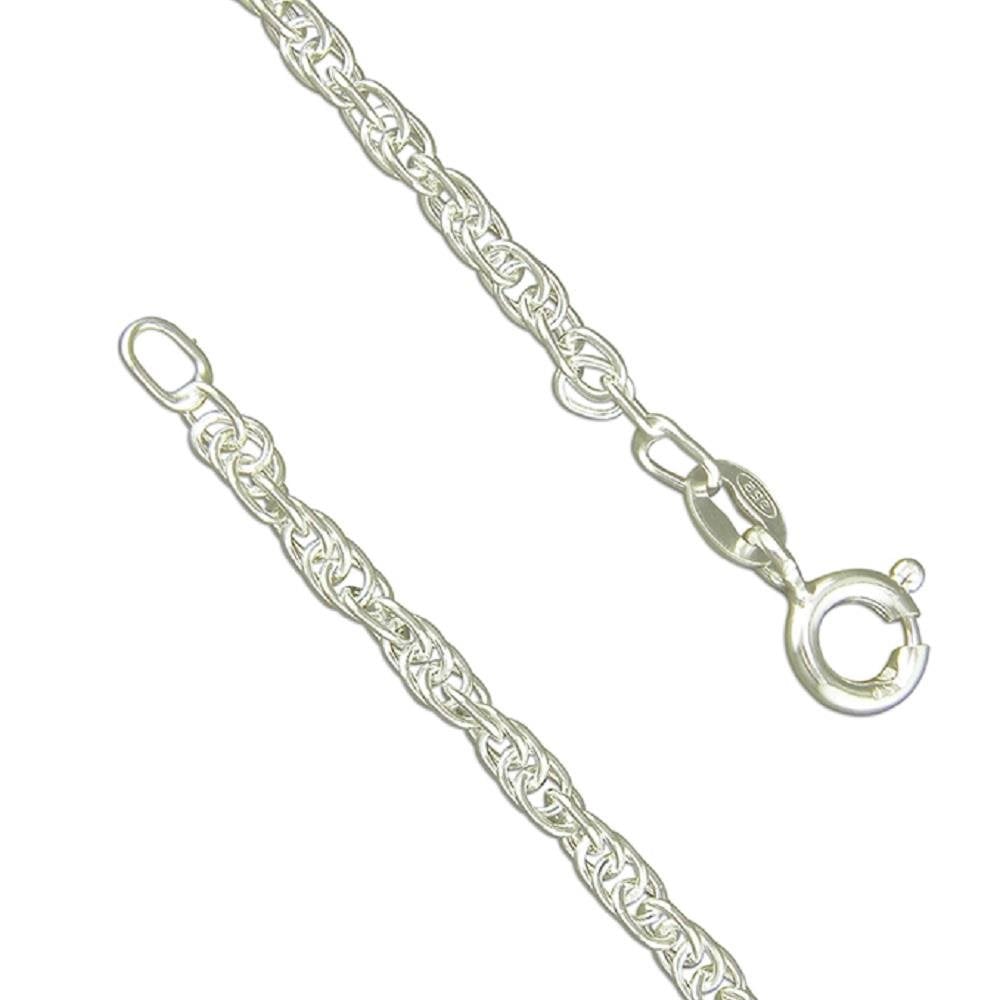 Silver Med Prince of Wales Chain 46cm-18inch