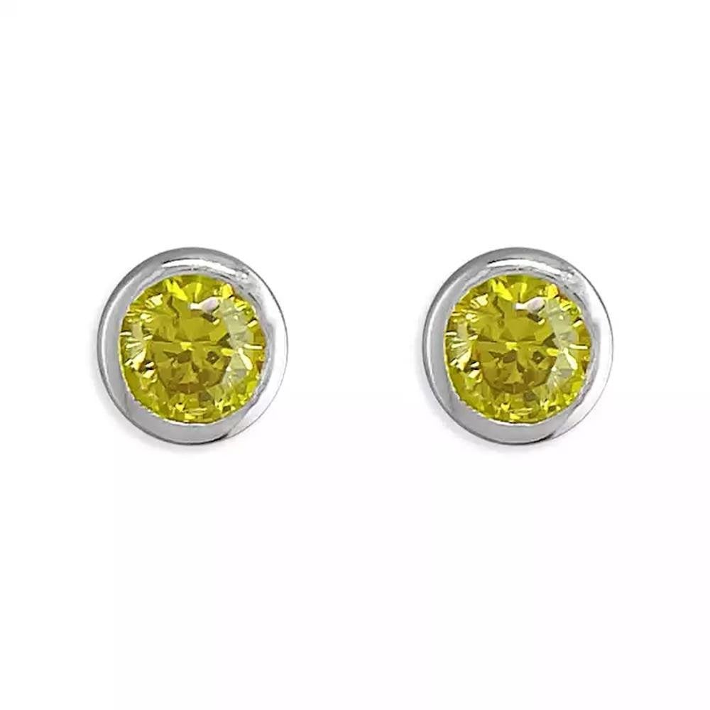 Silver November Birthstone Stud Earrings