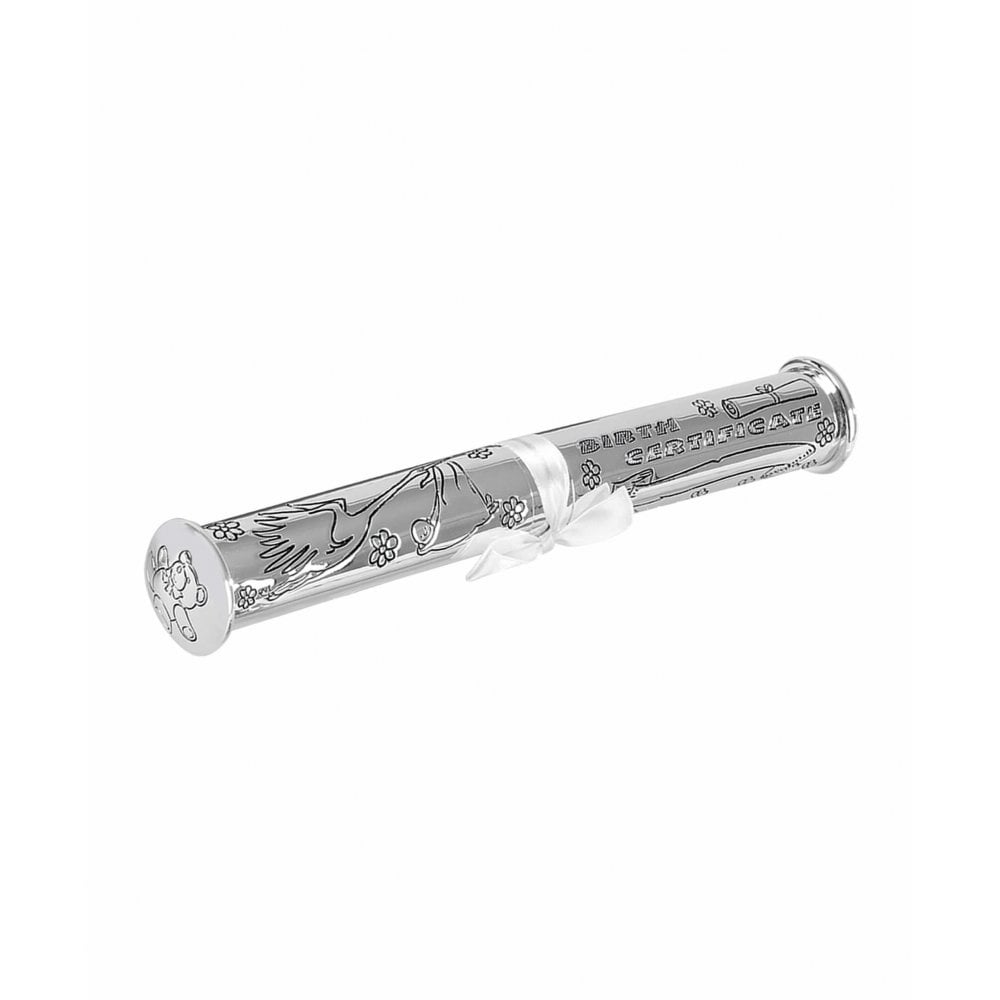 Silver Plated Birth Certificate Scroll