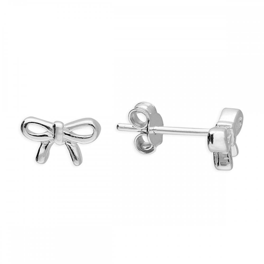 Silver Small Bow Stud Earrings