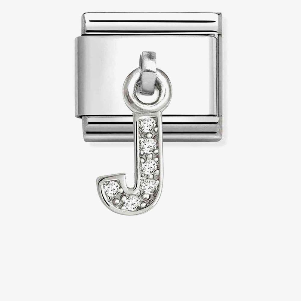 Silvershine Sparkling Letter J Charm