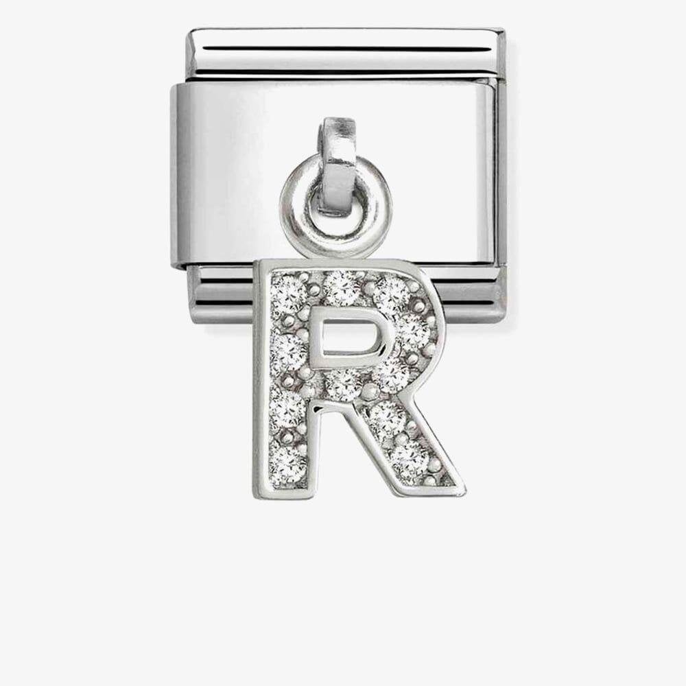 Silvershine Sparkling Letter R Charm