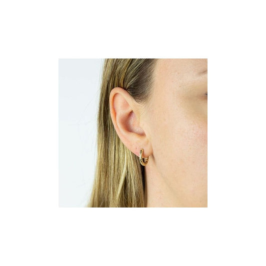 Snake Skin Texture Hoop Earrings In Yellow Gold 13mm