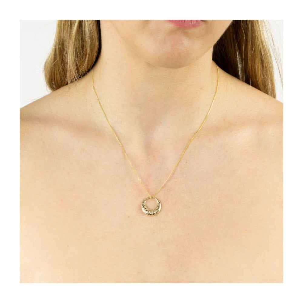 Snake Skin Texture Pendant In 9ct Yellow Gold