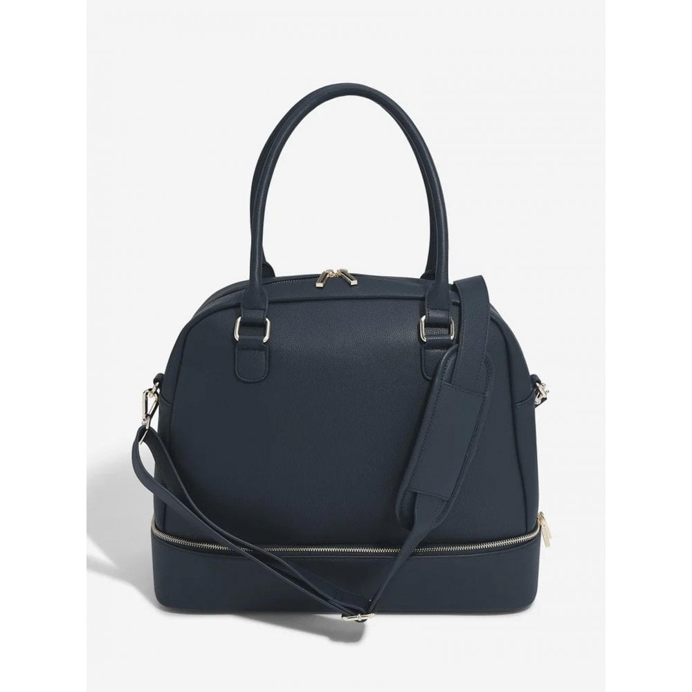 Stackers Navy Handbag with Gold Fittings