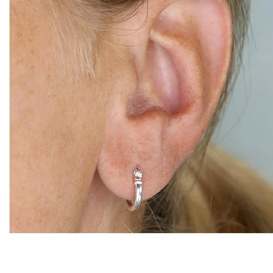 Sterling Silver 10mm Creole Hinged Hoops