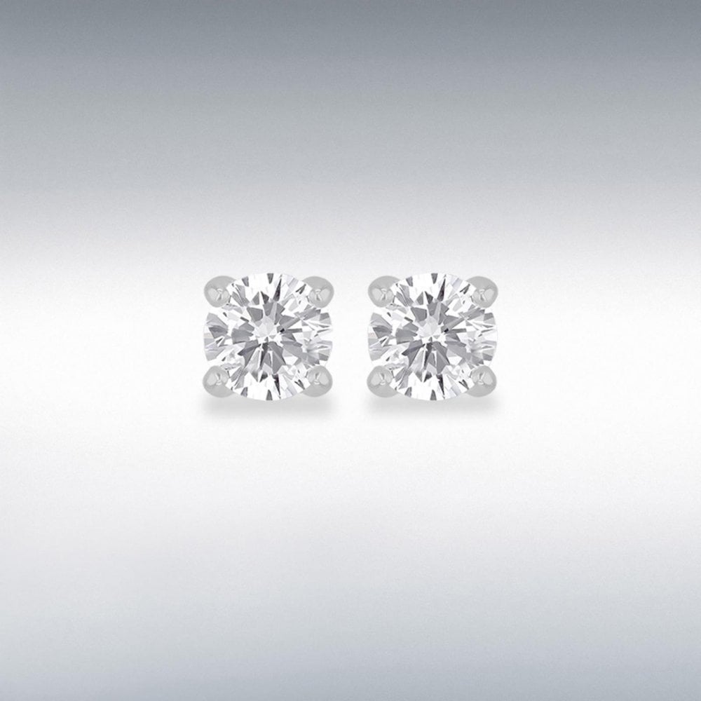 Sterling Silver 5mm Round CZ Earrings