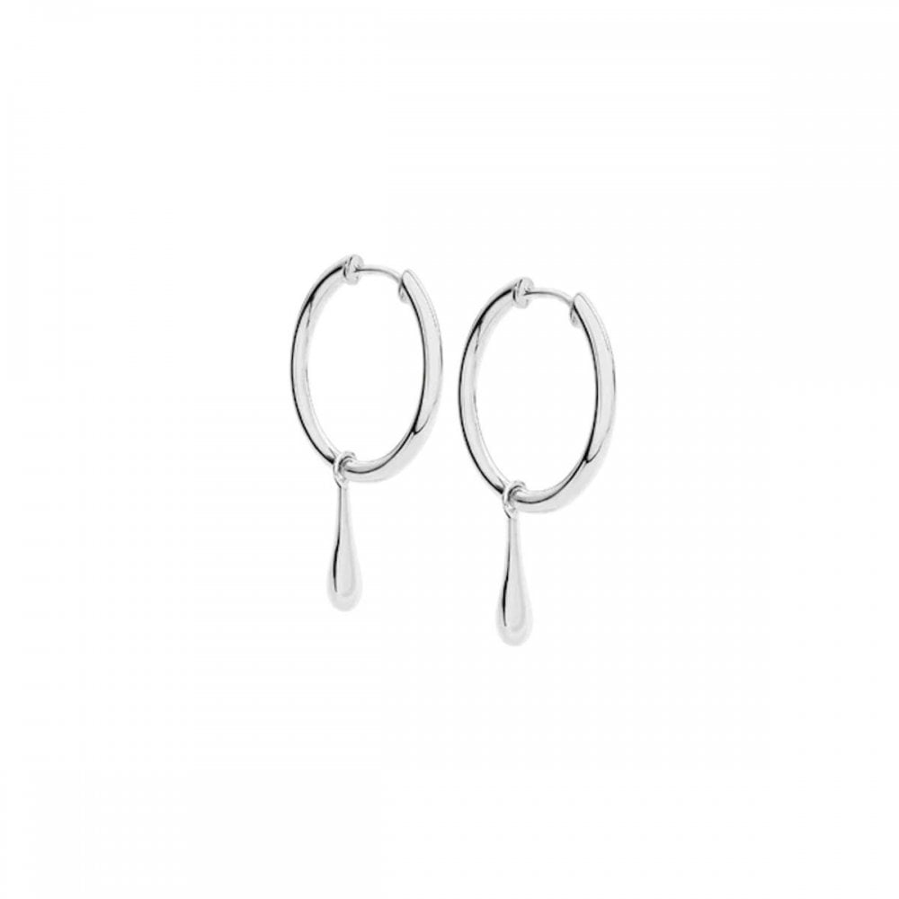 Sterling Silver Drop Hoops with Drop Earrings