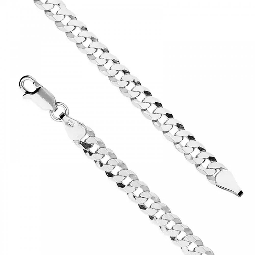 Sterling Silver Flat Curb Chain 51cm