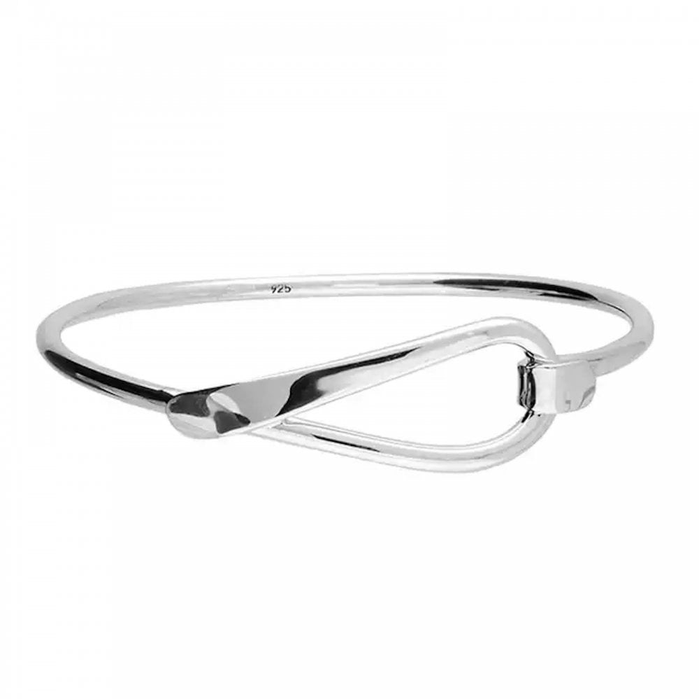 Sterling Silver Pear Shaped with Hook Bangle