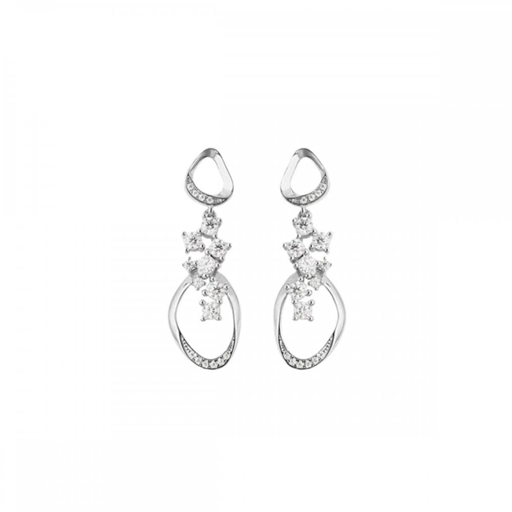 Sterling Silver Volcan White Topaz Earrings