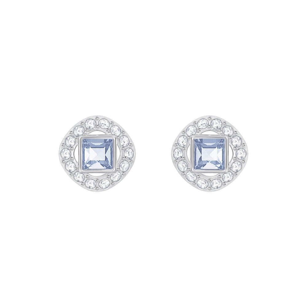 Swarovski Angelic Square Blue Stud Earrings
