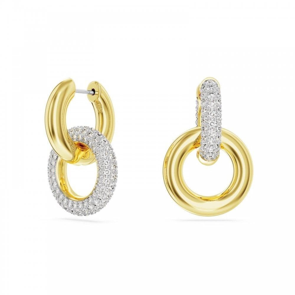 Swarovski Dextera Interlinked Gold Tone Hoops