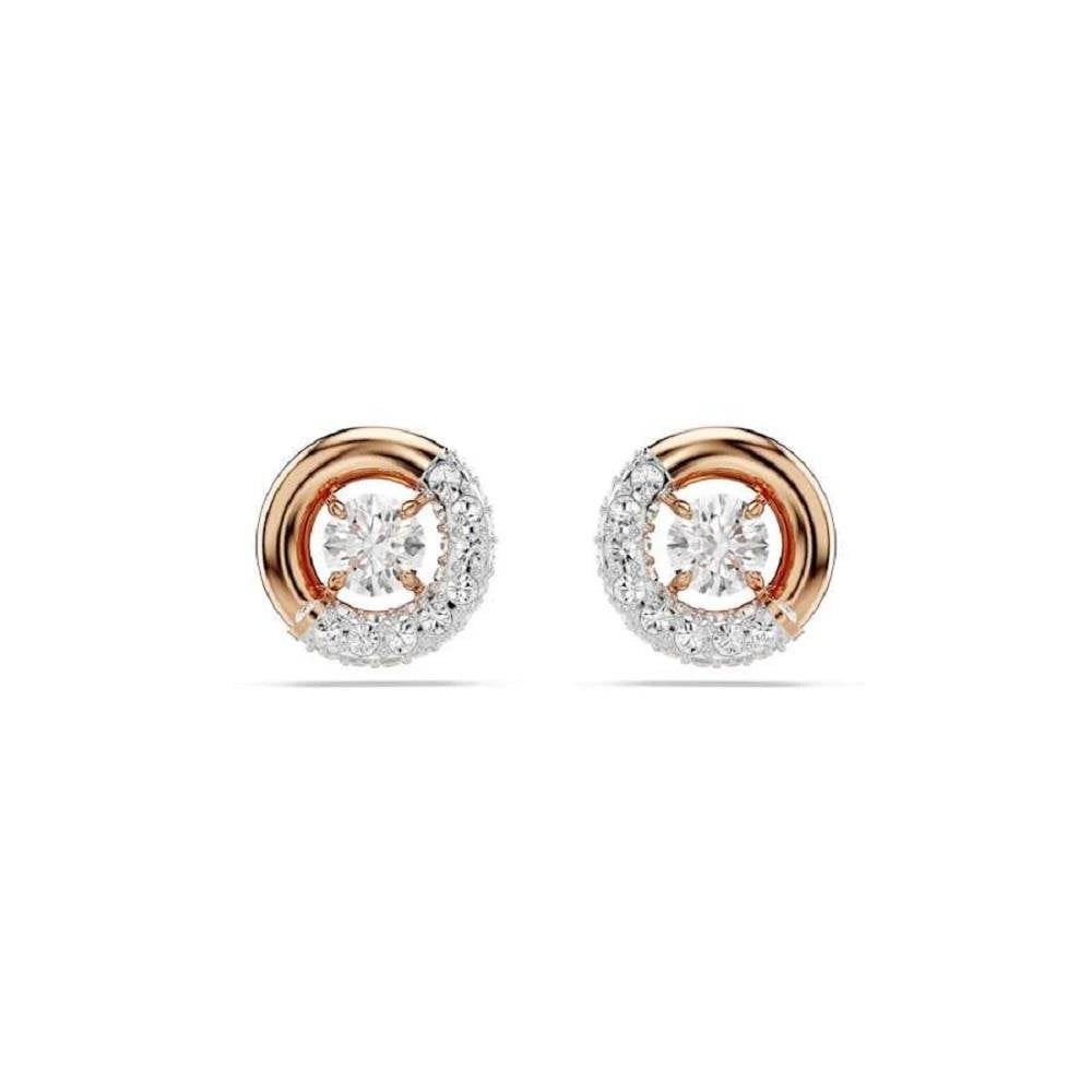 Swarovski Dextera Rose-Gold Round Cut Stud Earrings