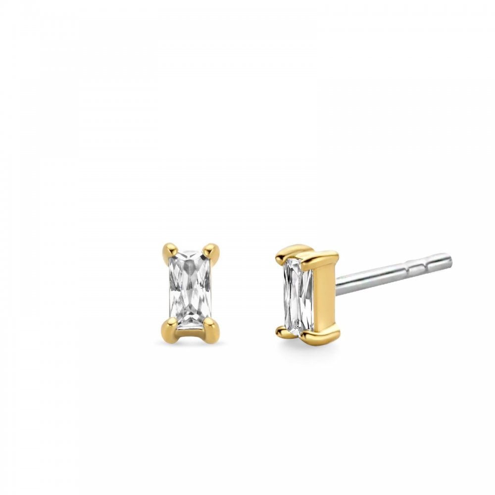 Ti Sento Gold Plated CZ Stud Earrings