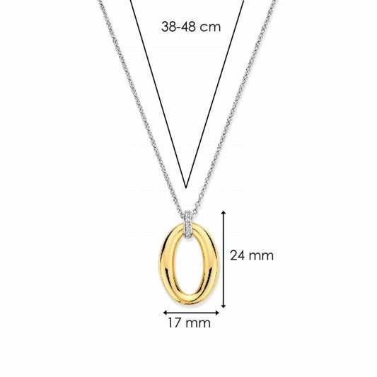 Ti Sento Oval Gold Plated Pendant