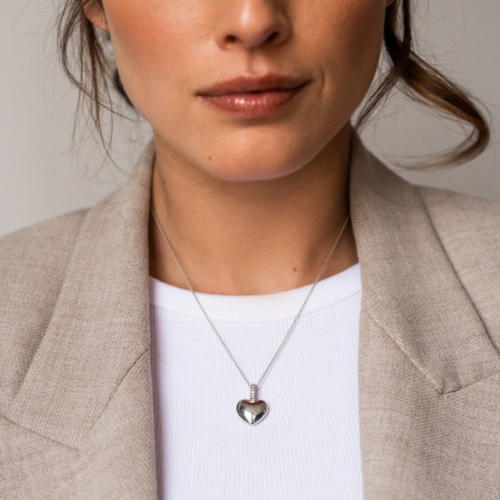 TI SENTO Silver CZ Heart Pendant