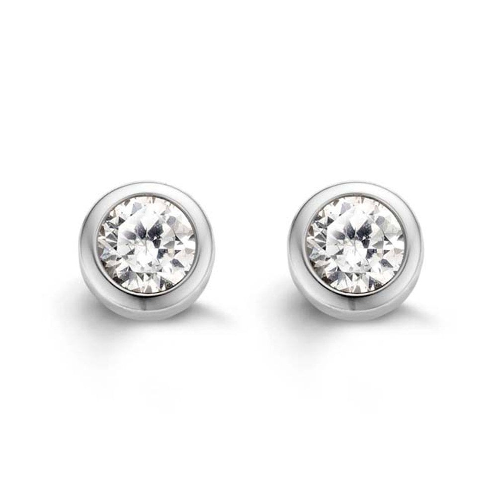 Ti Sento Silver CZ Stud Earrings